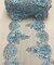 Baby Blue 3D Wide Floral Sequin & Mesh with Pearls Lace Trim for Table Runner 22"
